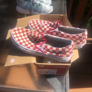 Red & White checkered Vans originals with box